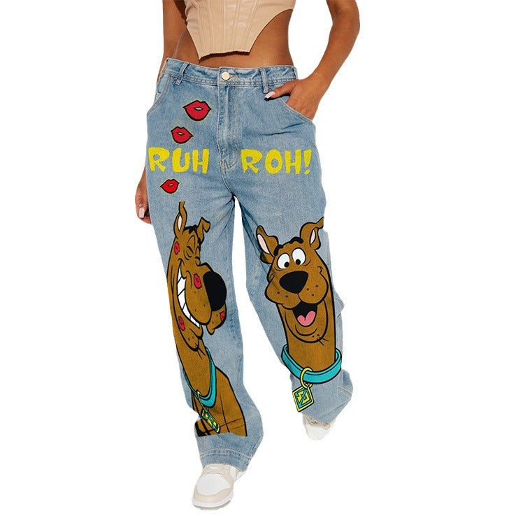 Women's Long High Waist Wide Leg Jeans