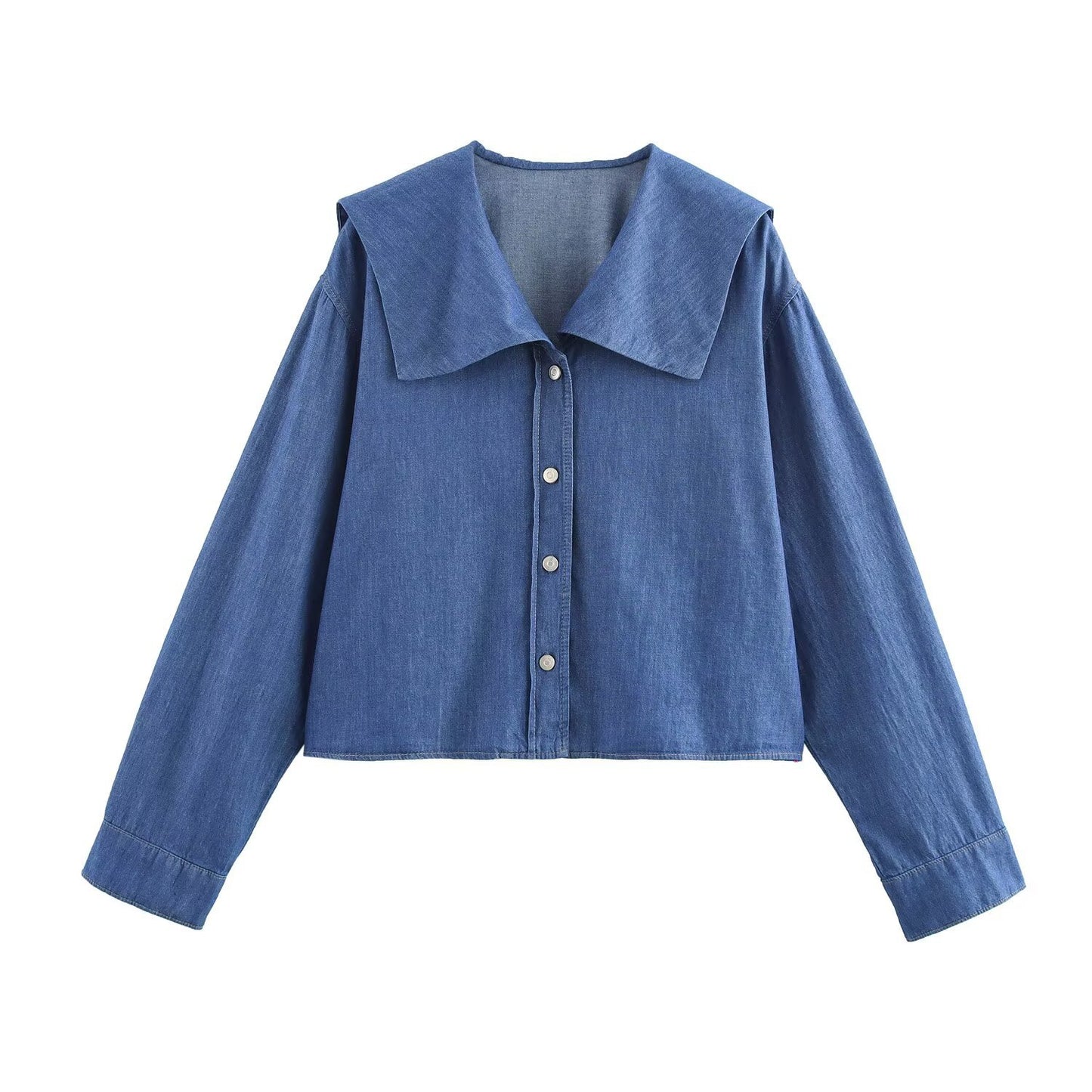 Women's Spring Street Fashion Denim Lapel Shirt Jackets