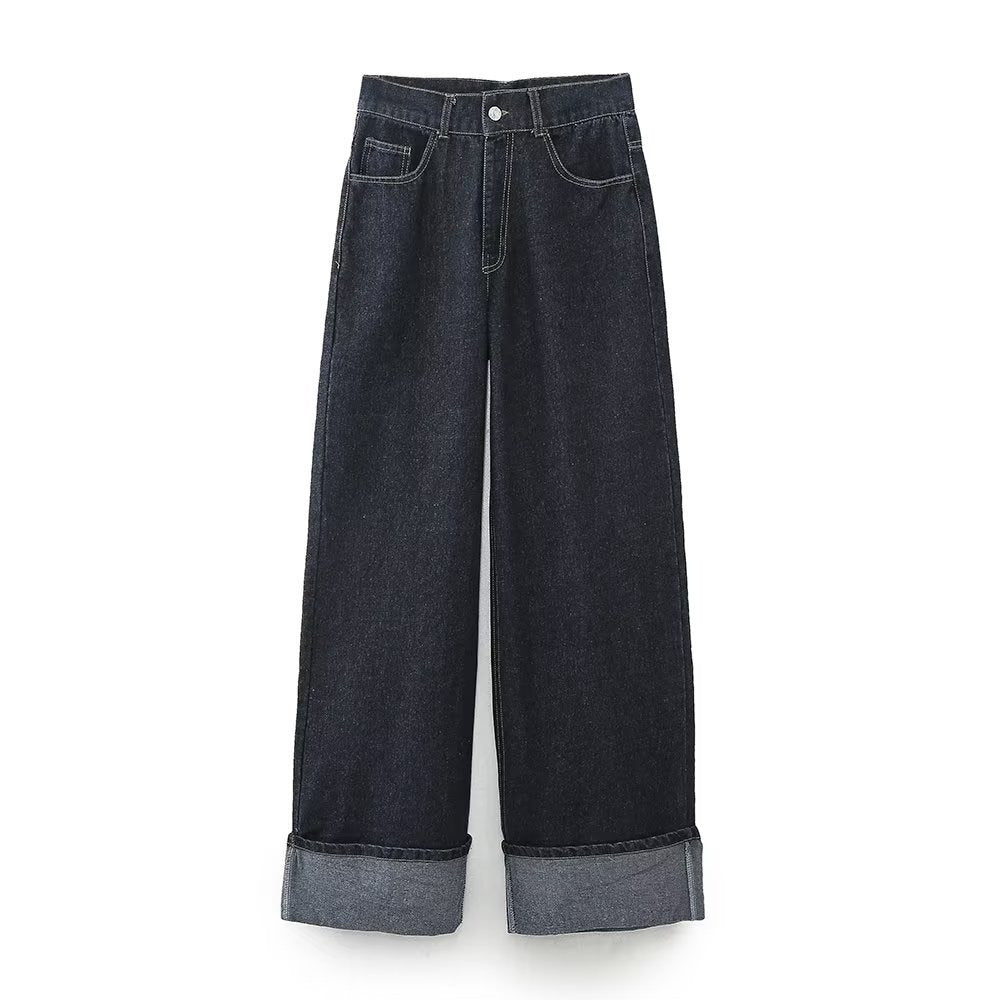 Women's Stylish Graceful Denim Horn Cuffed Suits