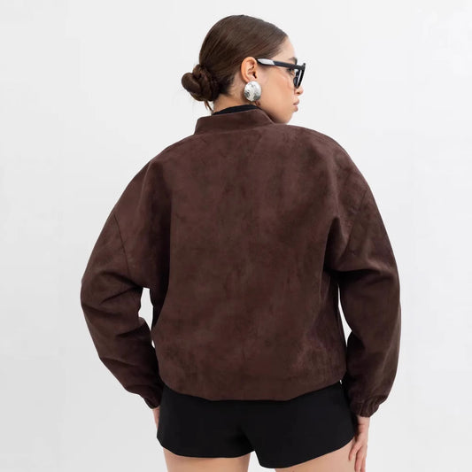 Durable American Retro Stand Collar Loose Coats