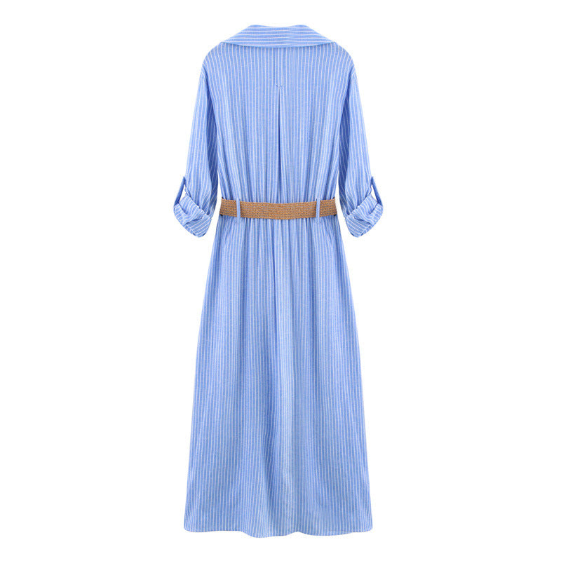 Women's Fashion Casual Long Sleeve Lapel With Dresses