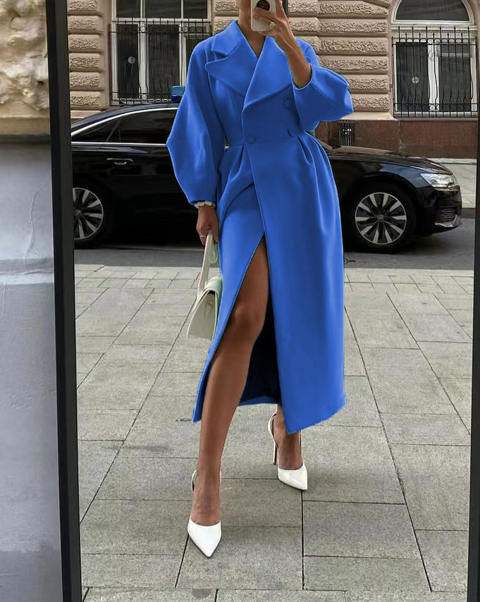 Court Style Lantern Sleeve Large Lapel Coats