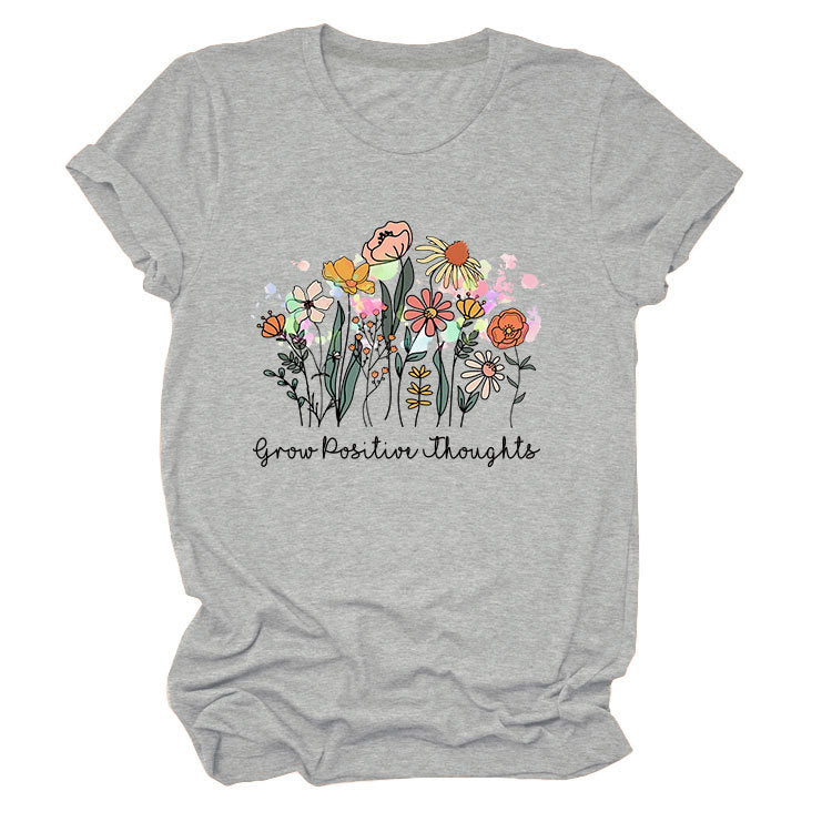 Women's Temperament Leisure Round Collar T-shirt Blouses