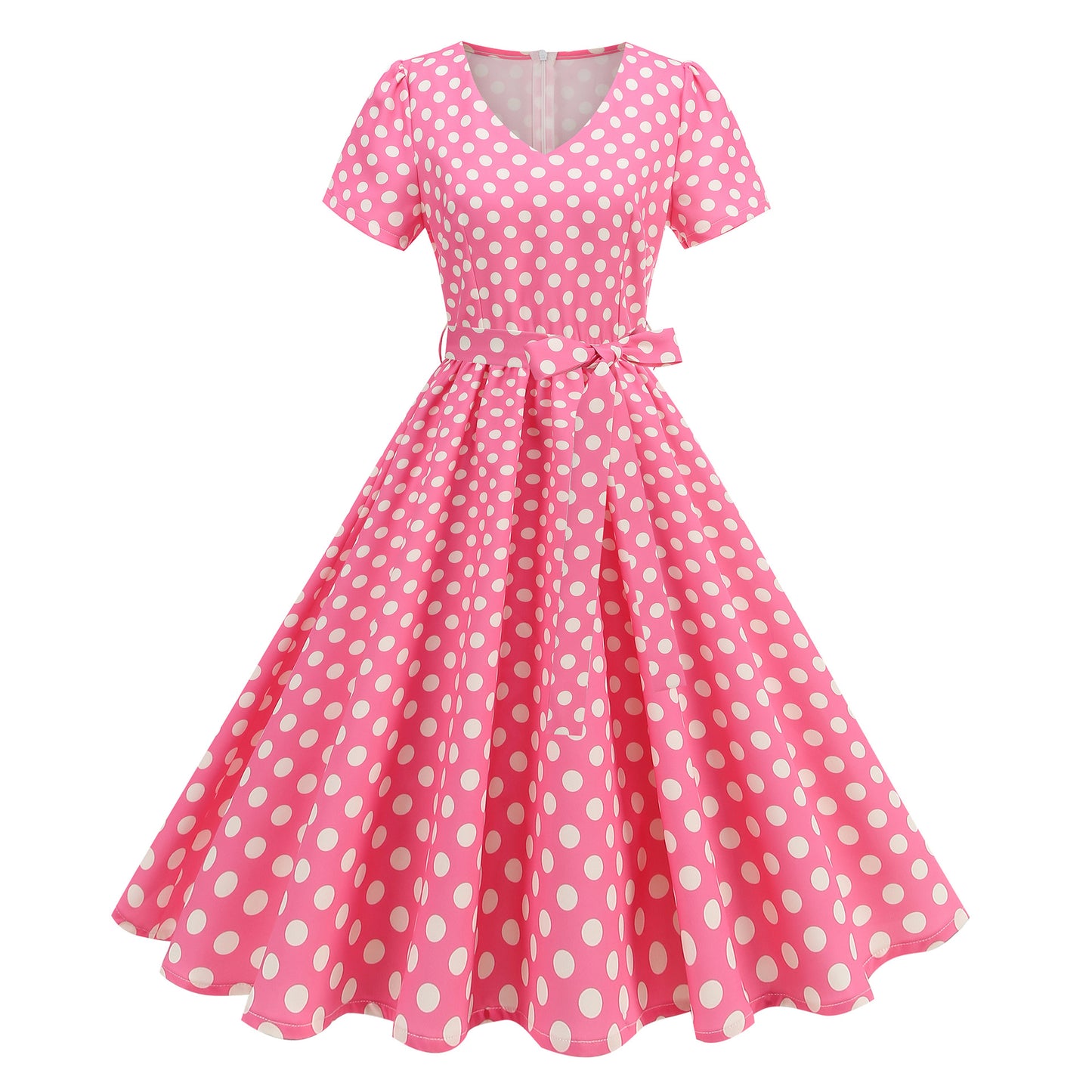 Long Dress Hepburn Style Swing Polka Dresses