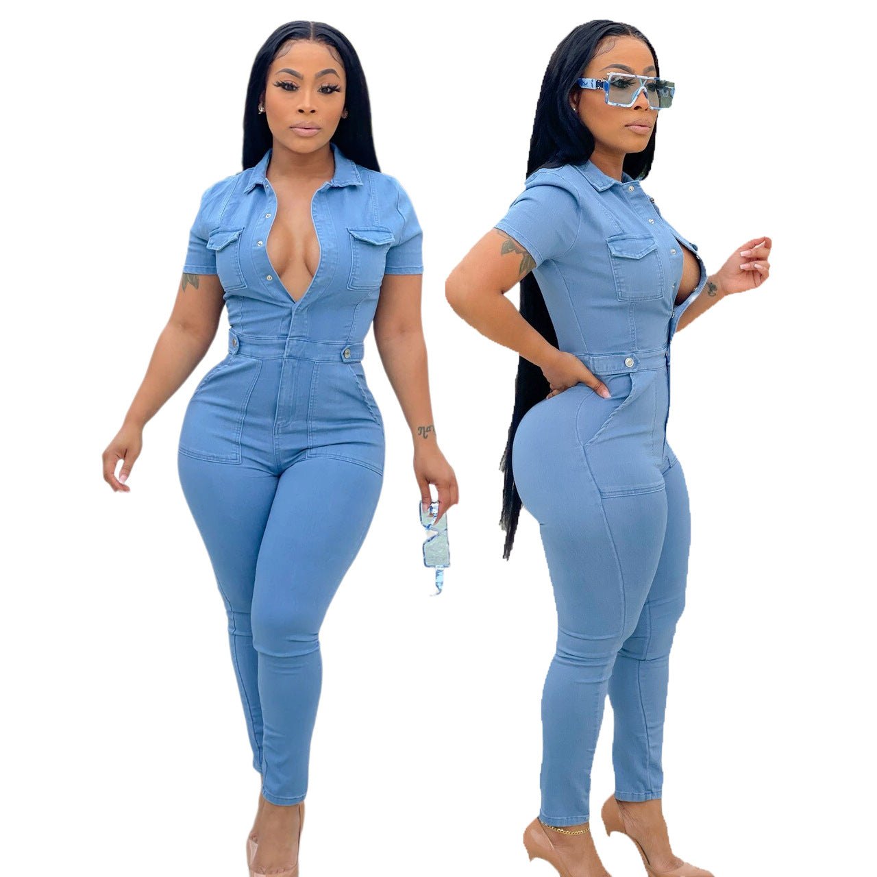 Women's Casual Fashion Denim Wear Slim Fit Pants