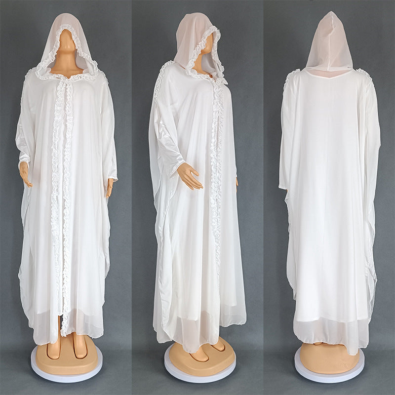 Hooded Shawl Long Cape Dress Turkish Dresses