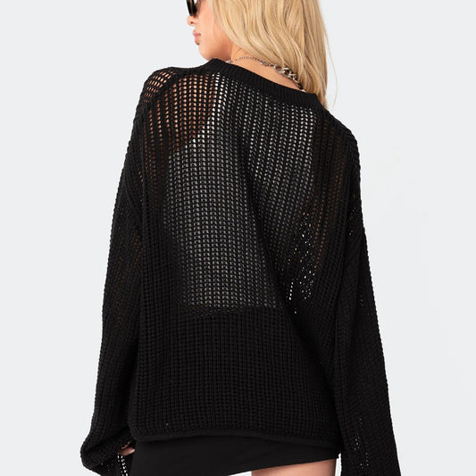 Women's Fashion Wear Sexy Knitted Design Sense Niche Sweaters