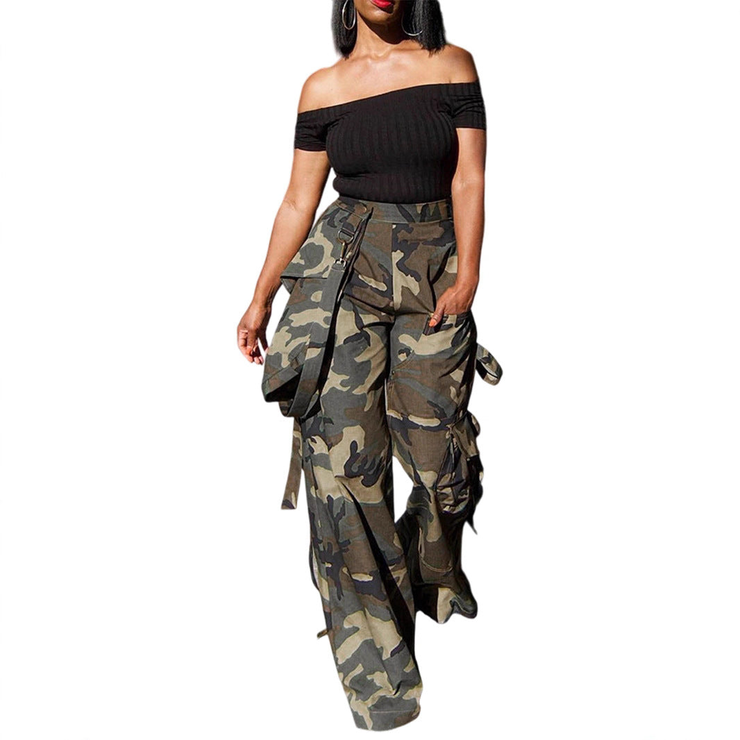 Women's Fashion Casual Camouflage Loose Trousers Style Pants