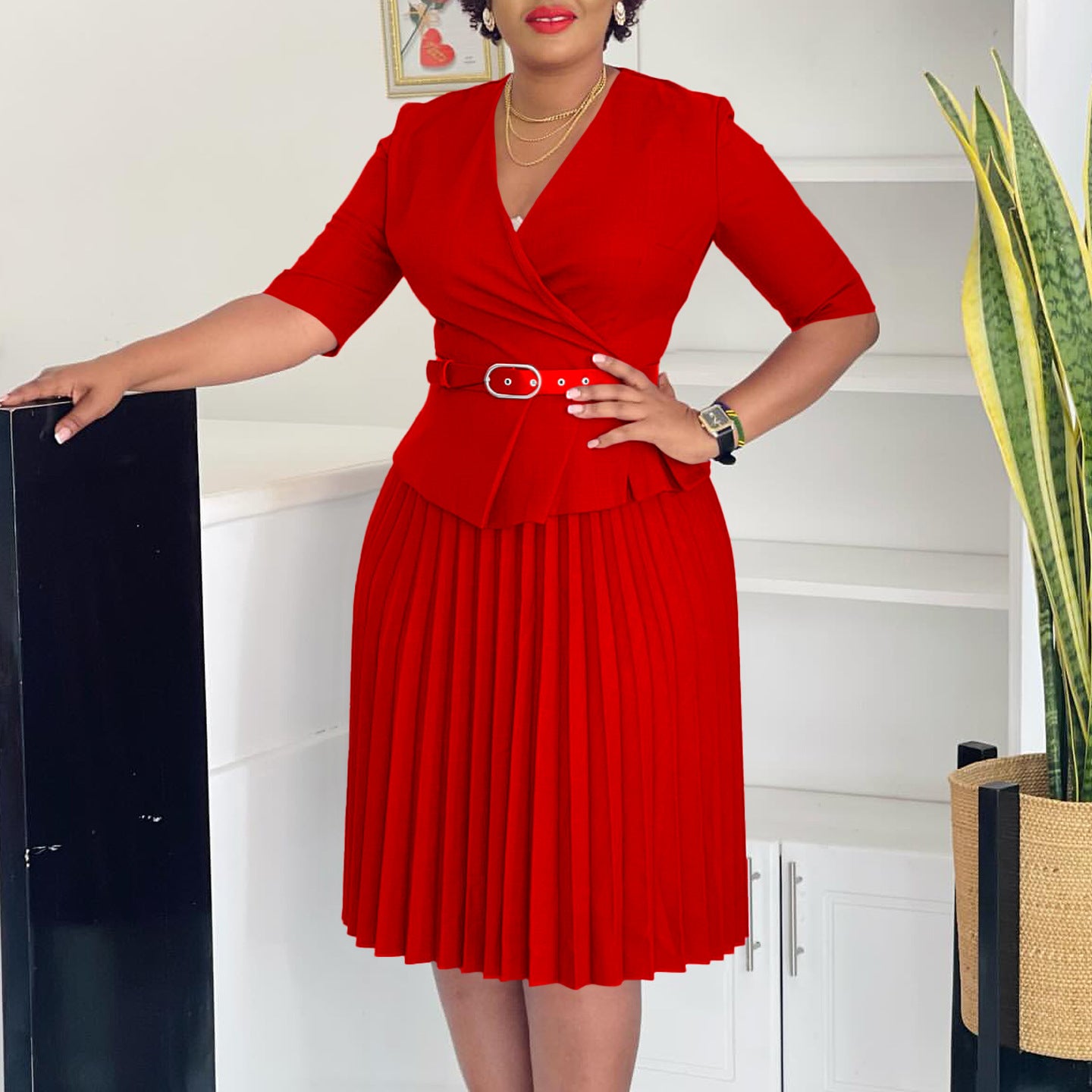 Women's Fashion Temperament Ol Pleated African Dress Dresses