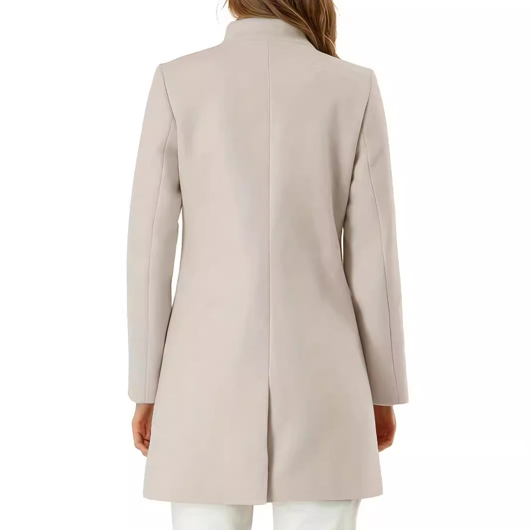 Women's Casual Solid Color Thick Long Sleeves Coats