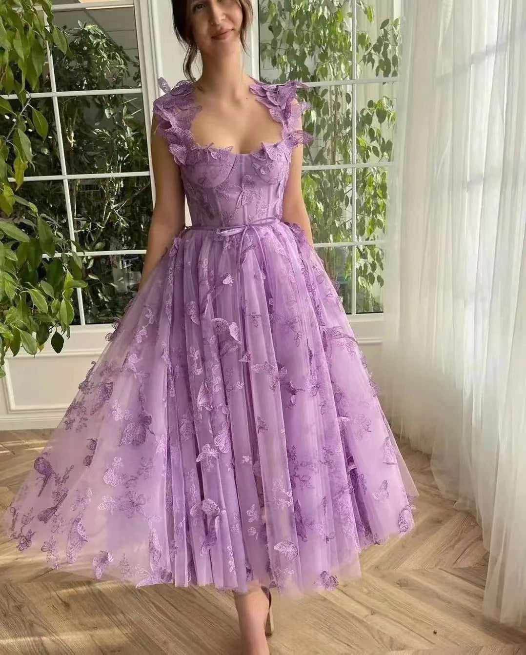 Women's Dress Tulle Spaghetti Straps Sleeveless High Wedding Dresses