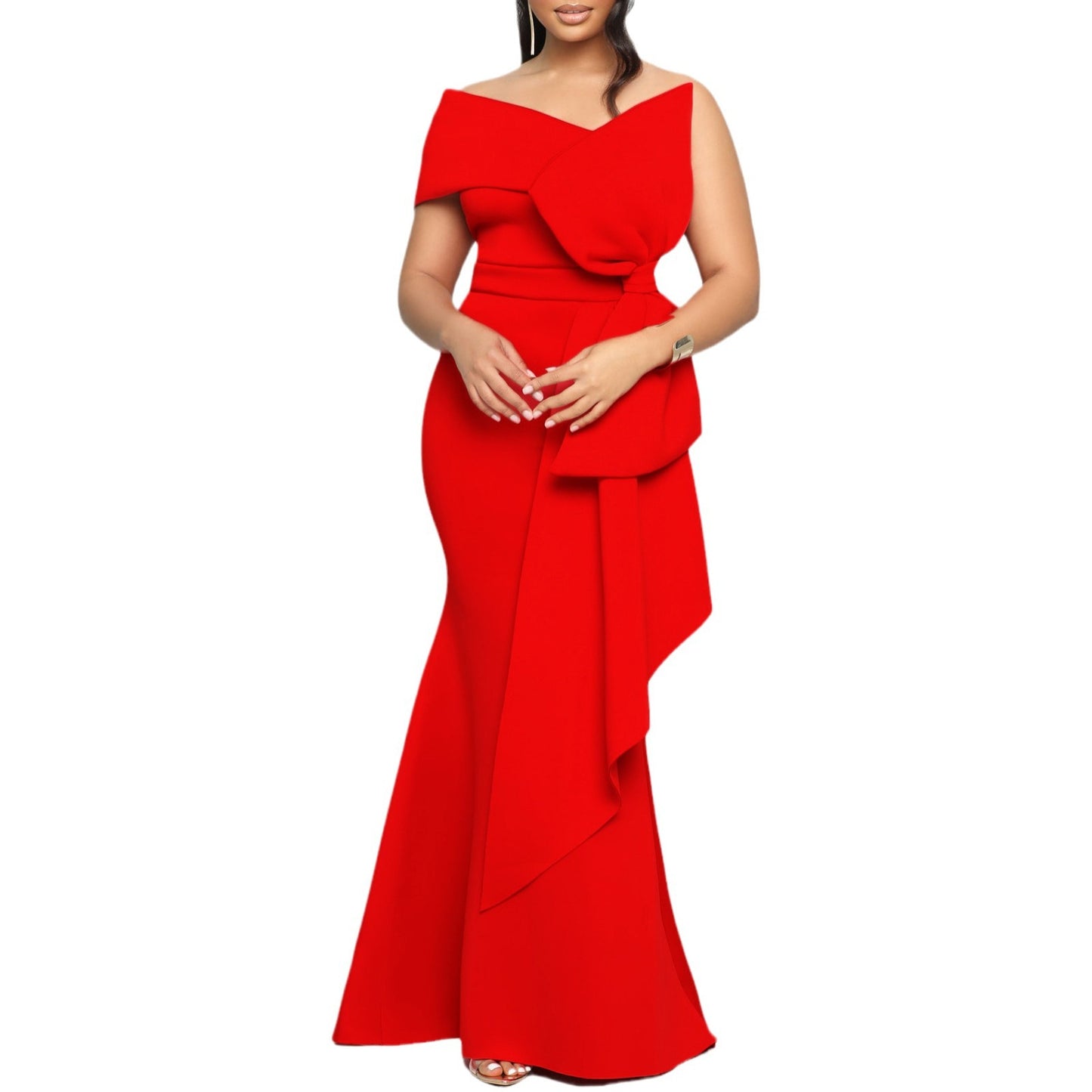 Women's Fashion Tube Diagonal Collar Sexy Dress Dresses