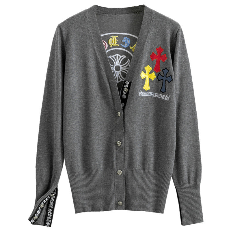 Women's Korean Style Sanskrit Cross Knitted Fashion Tops