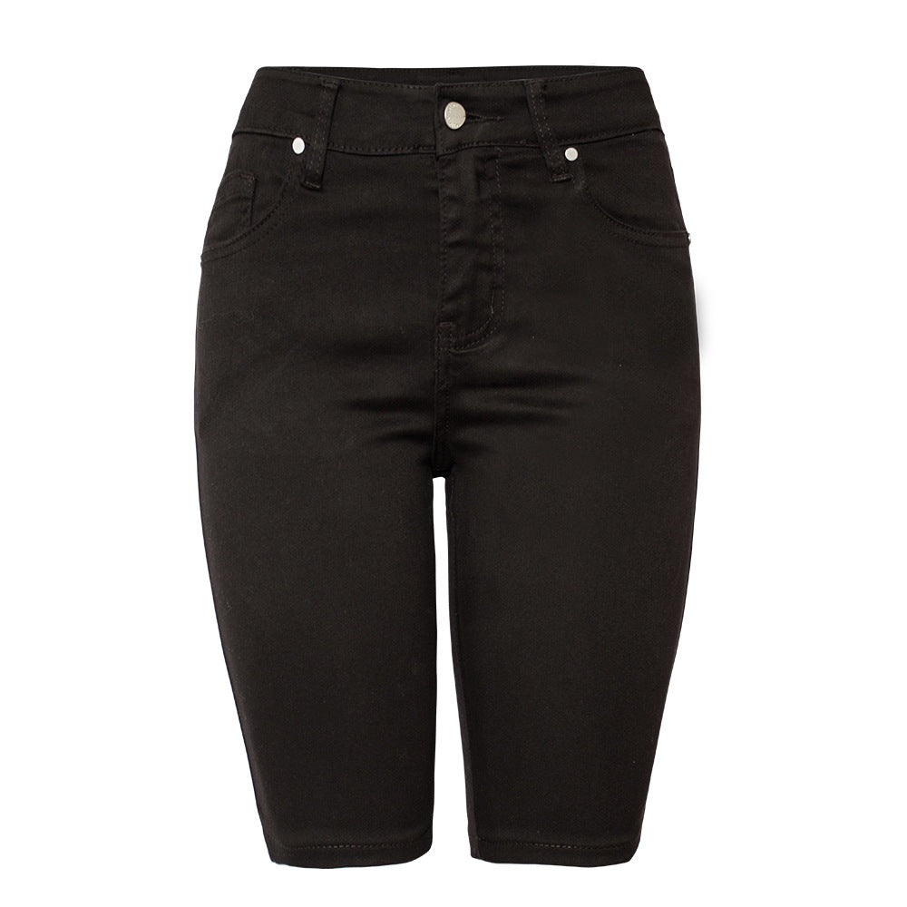 Women's Stretch Light-colored Denim Summer Fifth Jeans