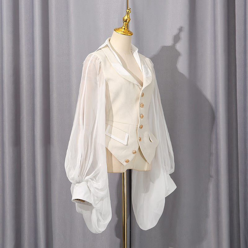 Women's Royal Style Mesh Patchwork Easy Matching Coats