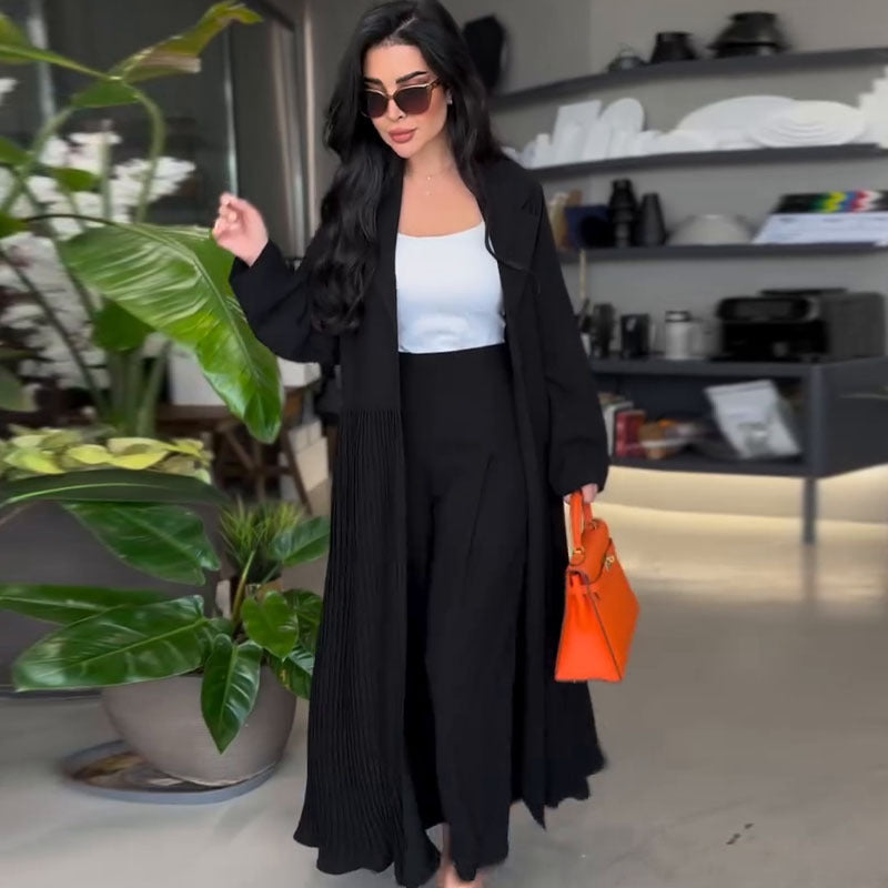 Designer Model Simple Elegant Folding Mid-length Coats