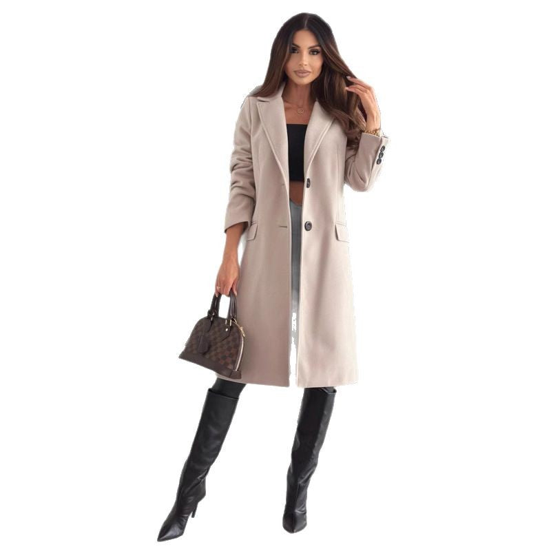 Women's Minimalist Long Sleeve Pure Color Ribbon Coats