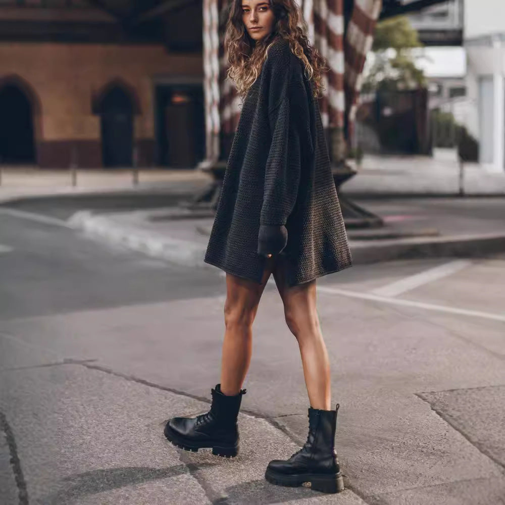 Thread Loose Round Neck Street Hipster Sweaters