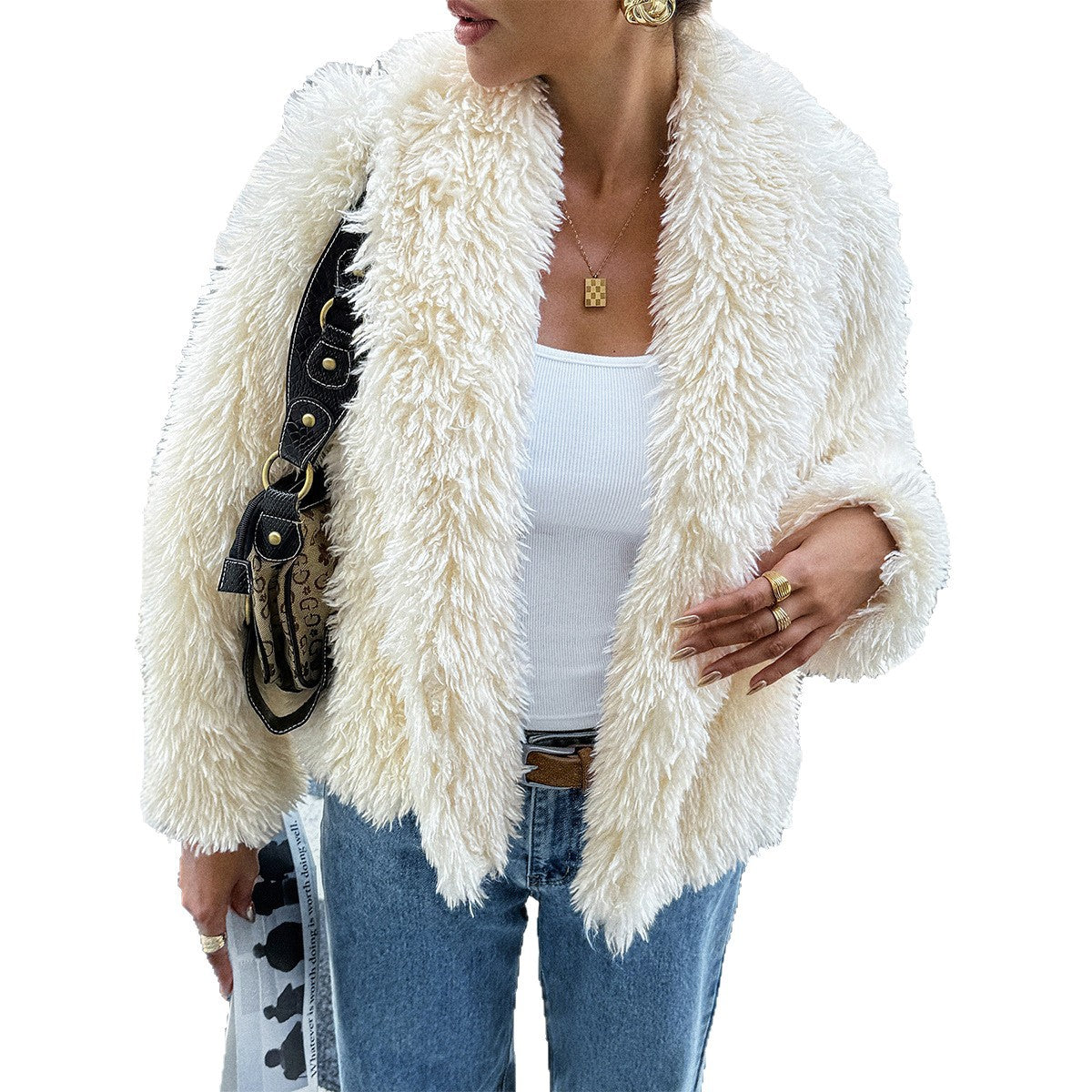 Women's Classic Casual Fluff Long-sleeved Overcoat Coats