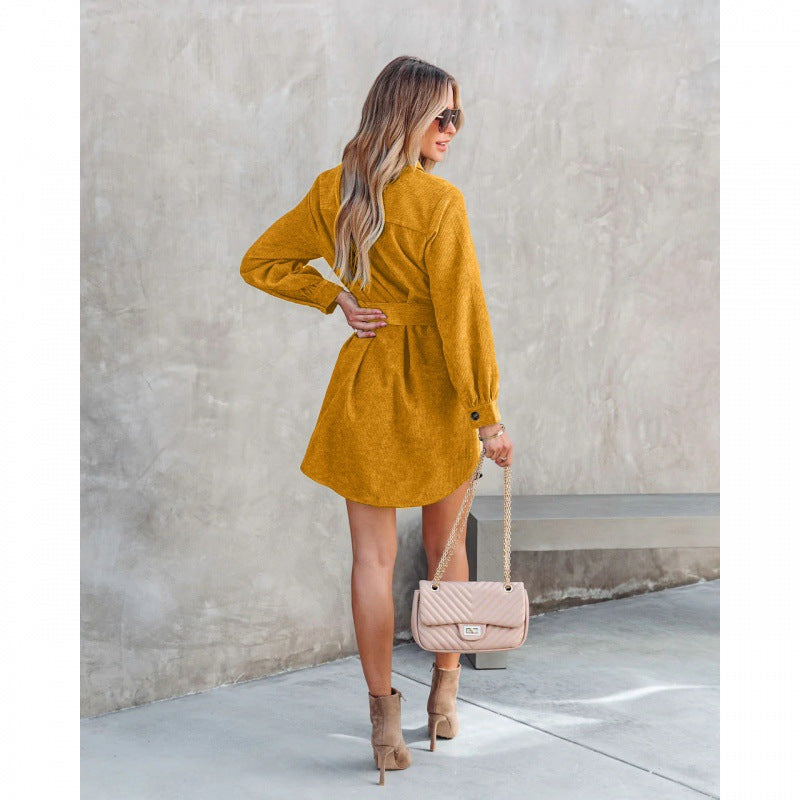 Classy Versatile Street Trendy Corduroy Dress Skirts
