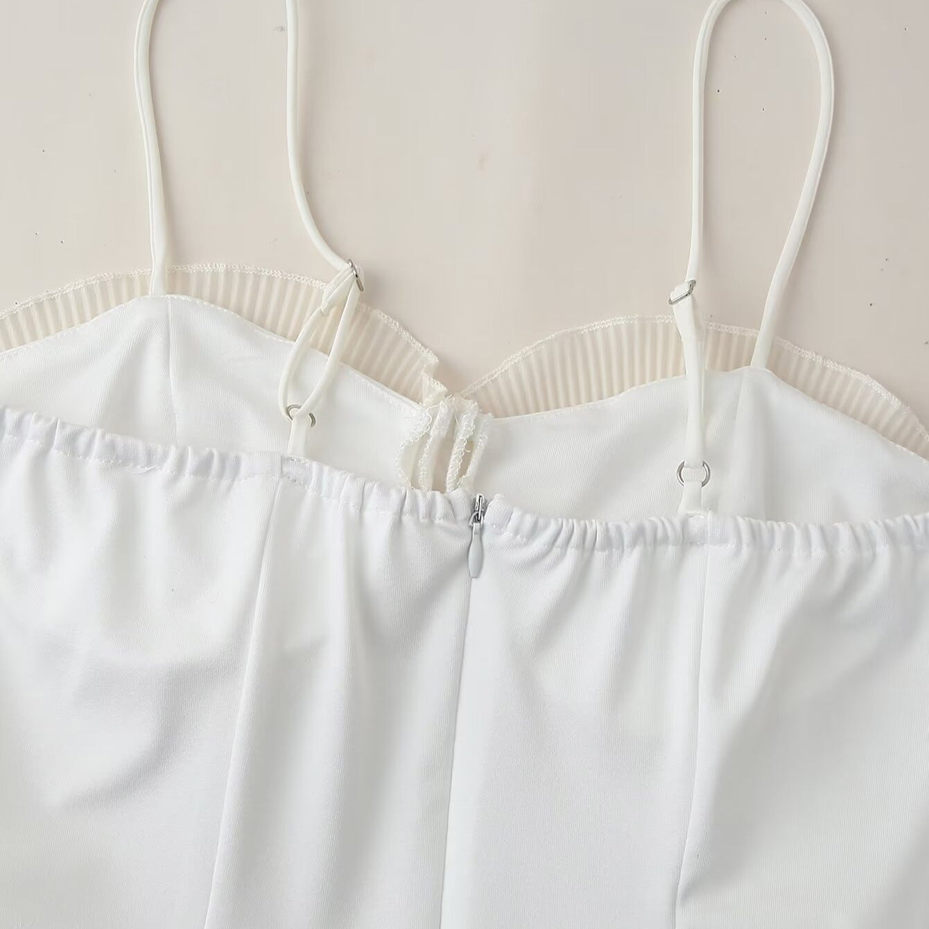 Women's Summer Pleated Ruffled Patchwork Slit Suspender Dresses