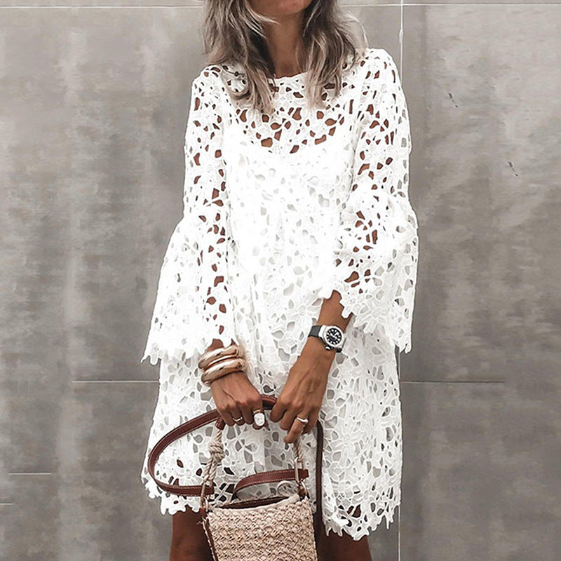 Women's Summer Dress Ethnic Style Lace Flower Skirts