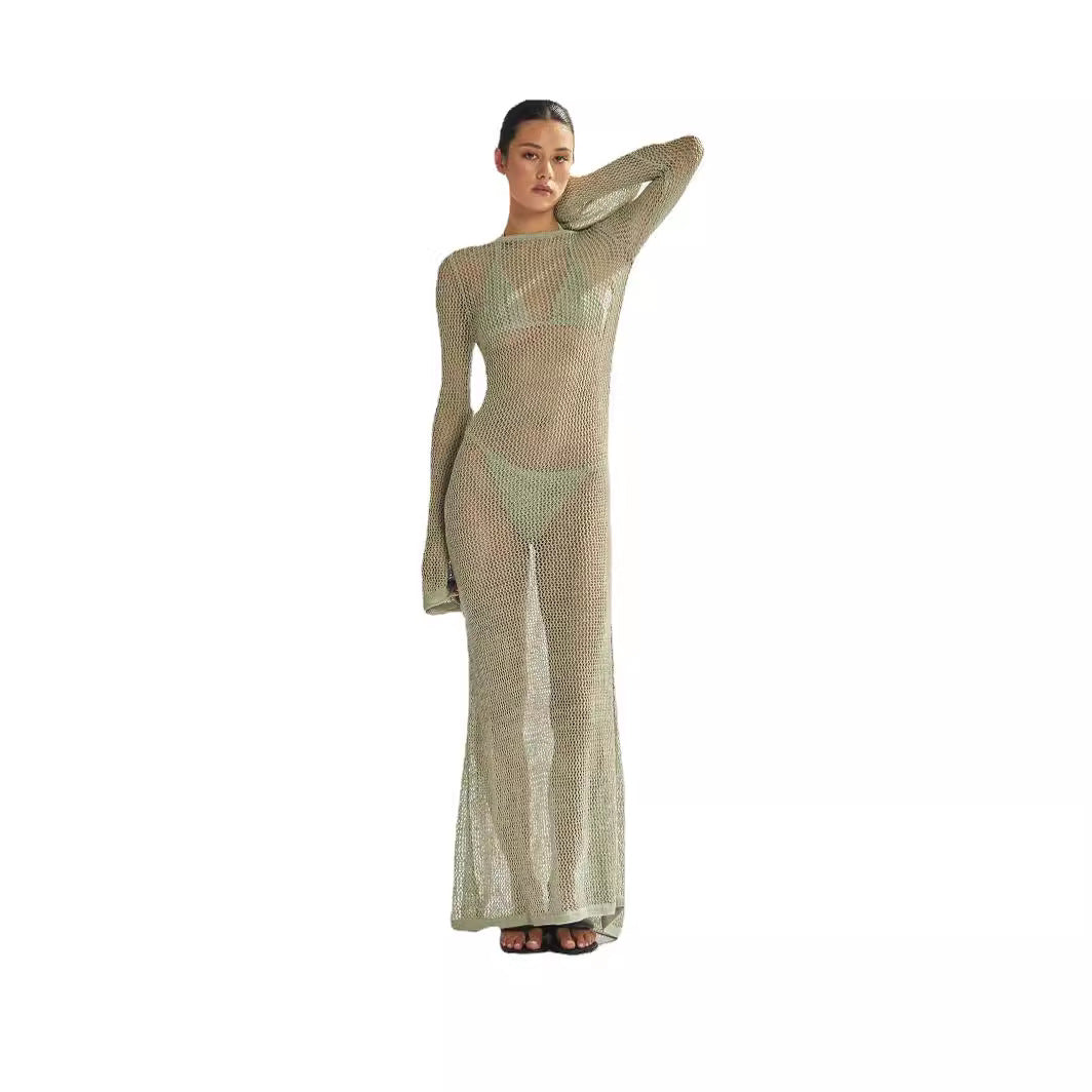Women's Long Sleeve Backless Sexy Mopping Maxi Dresses
