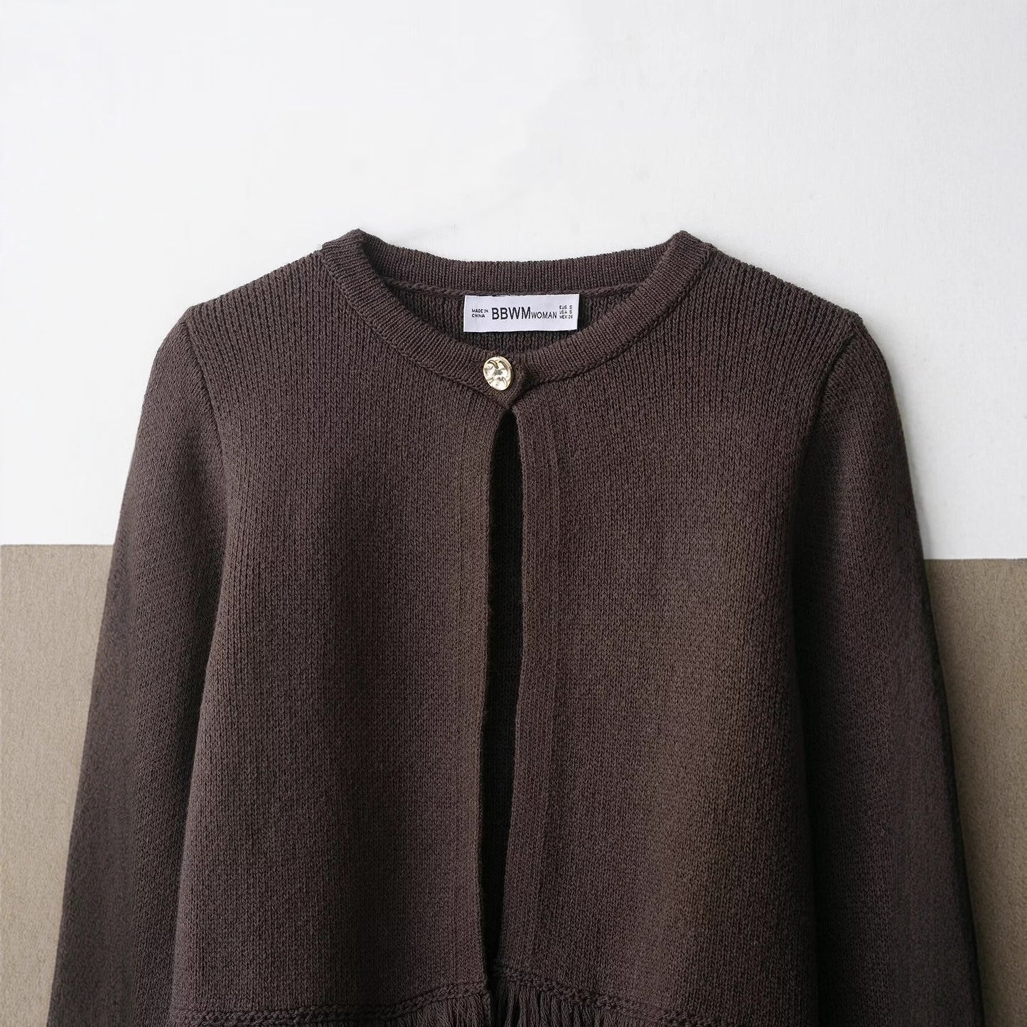 Women's Fashion Casual Design Tassel Button Knitted Knitwear
