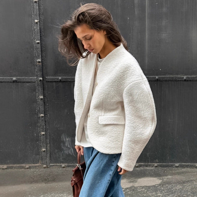 Classic Thick Woolen Female Style Coarse Tops