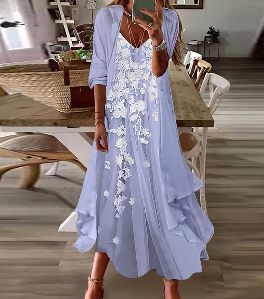 Women's Print Holiday Suspender Dress Indian Style Dresses