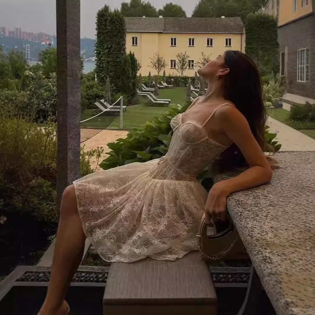 Halter Dress Sexy Backless Slimming Fishbone Dresses