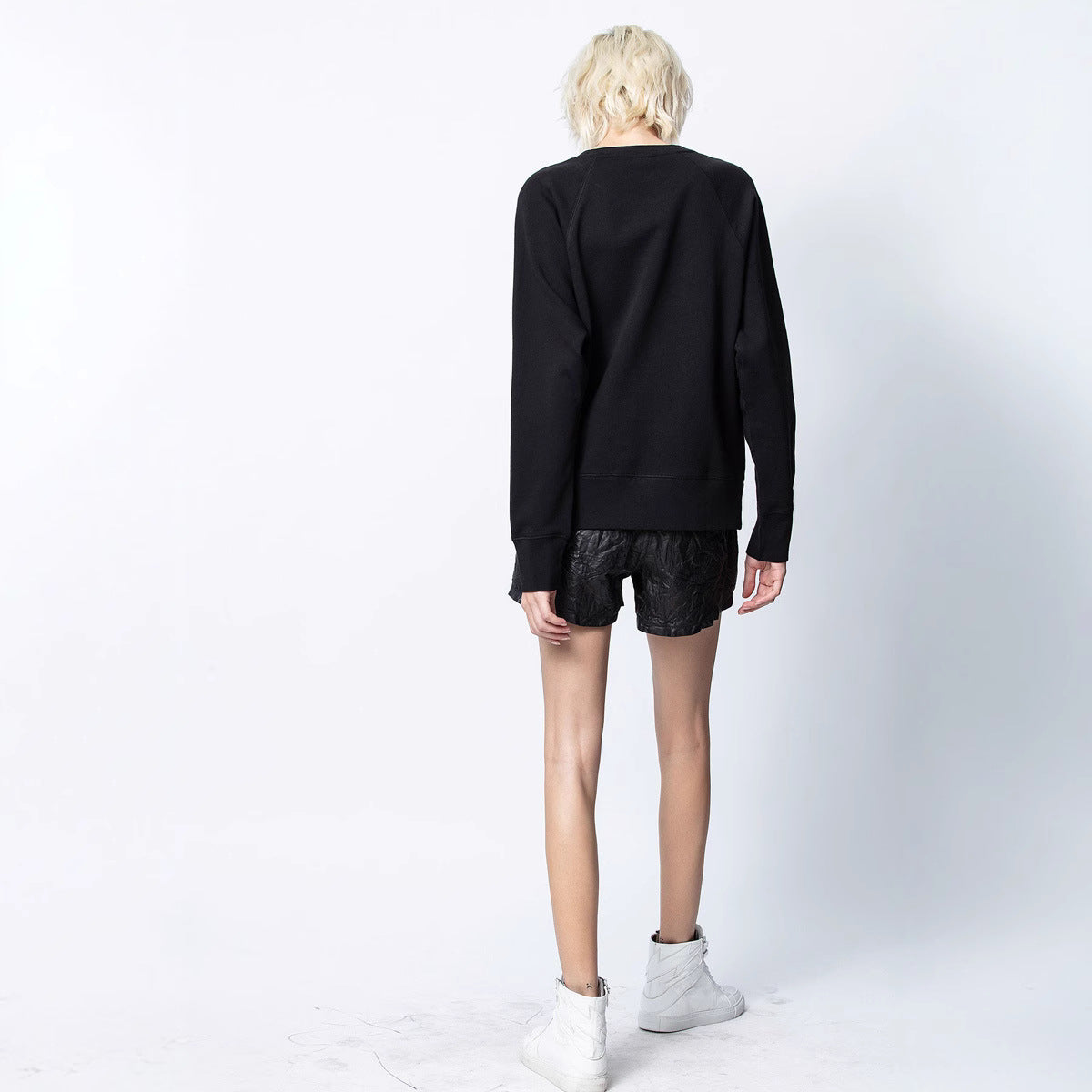 Women's Autumn French Niche Black Classic Alphabet Sweaters