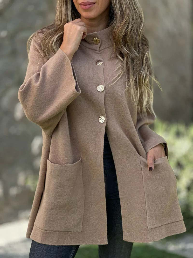 Women's Fashion Casual Woolen Single Breasted Coats