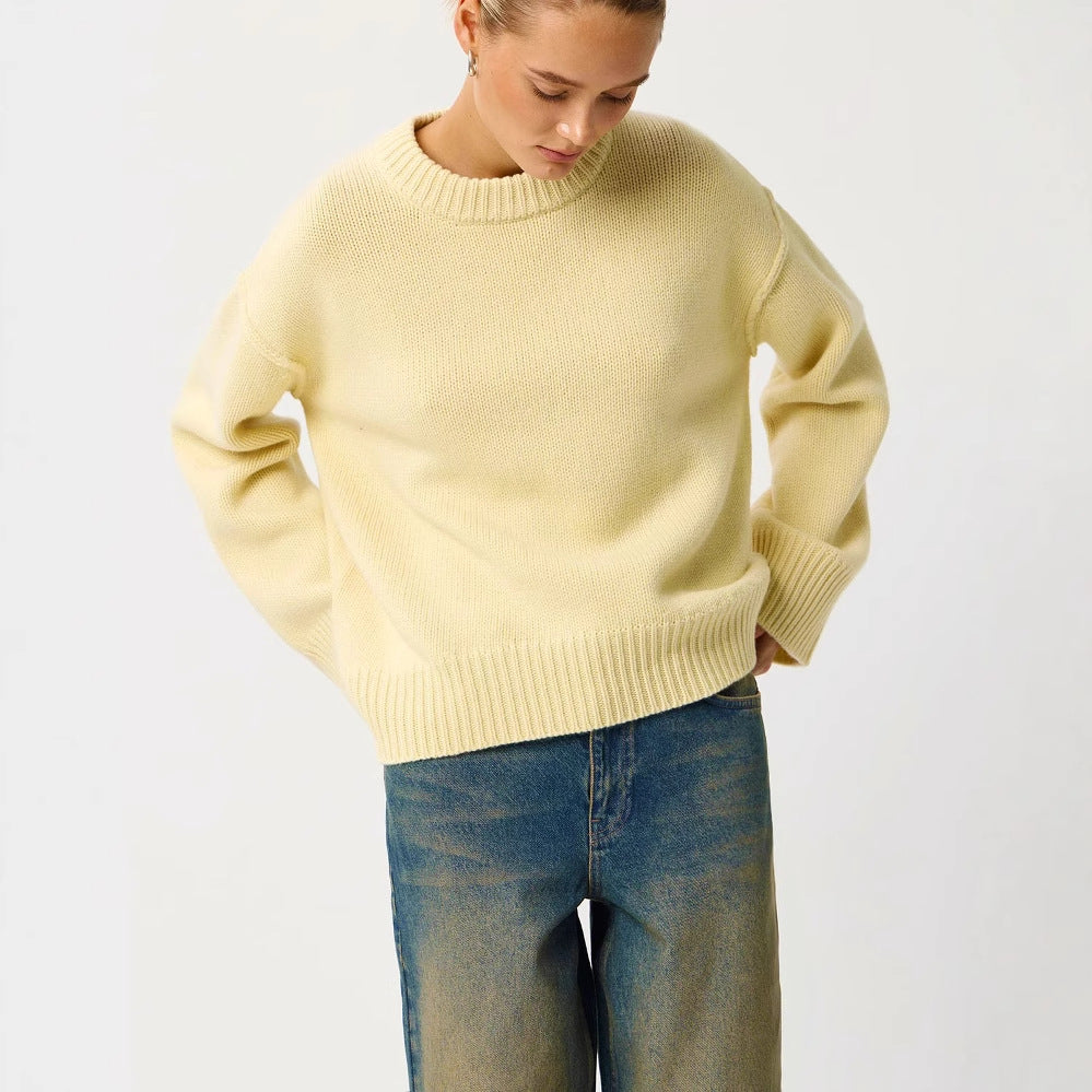 Attractive Knitted Russian Round Neck Loose Sweaters