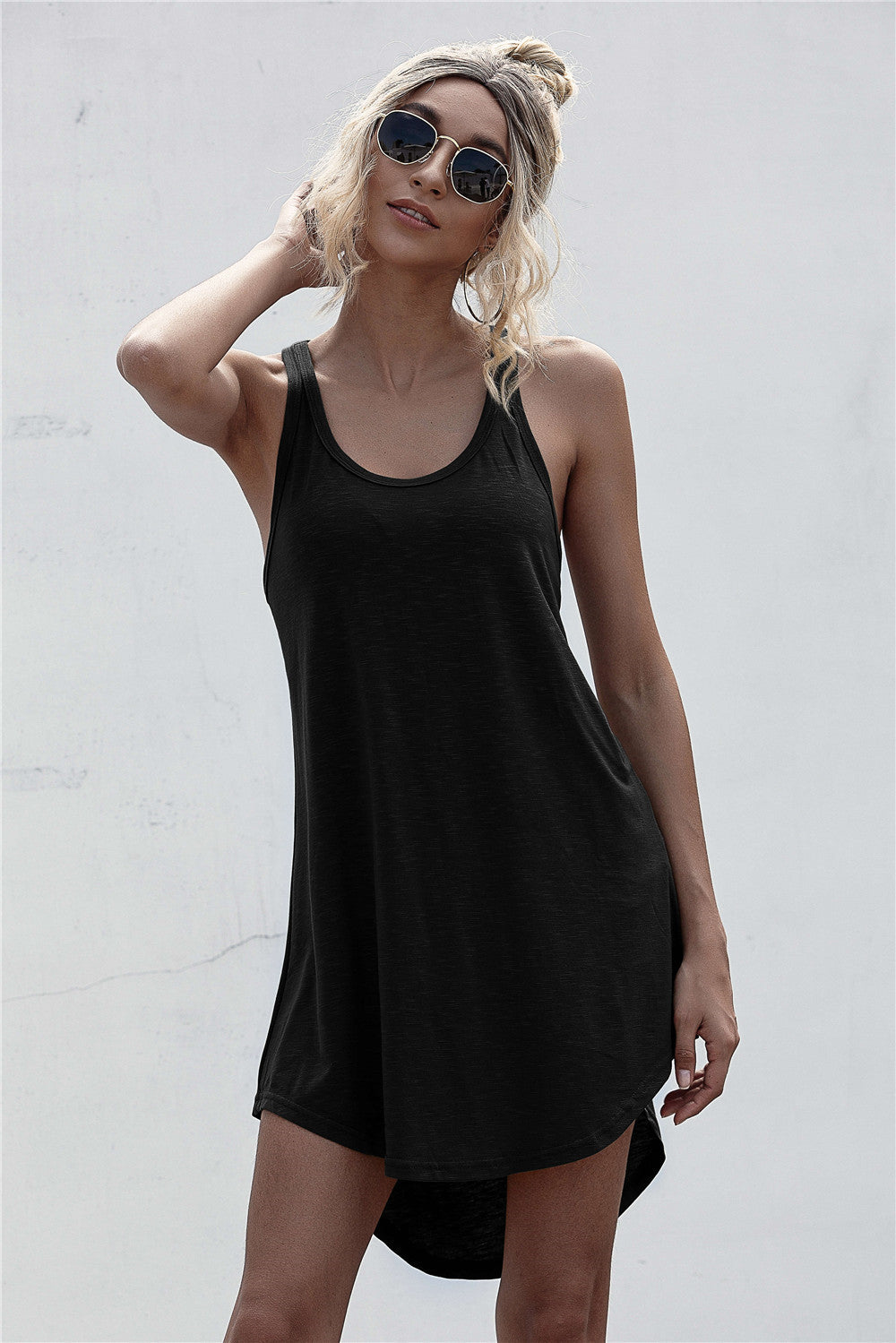 Attractive Cool Glamorous Solid Color Sleeveless Skirts
