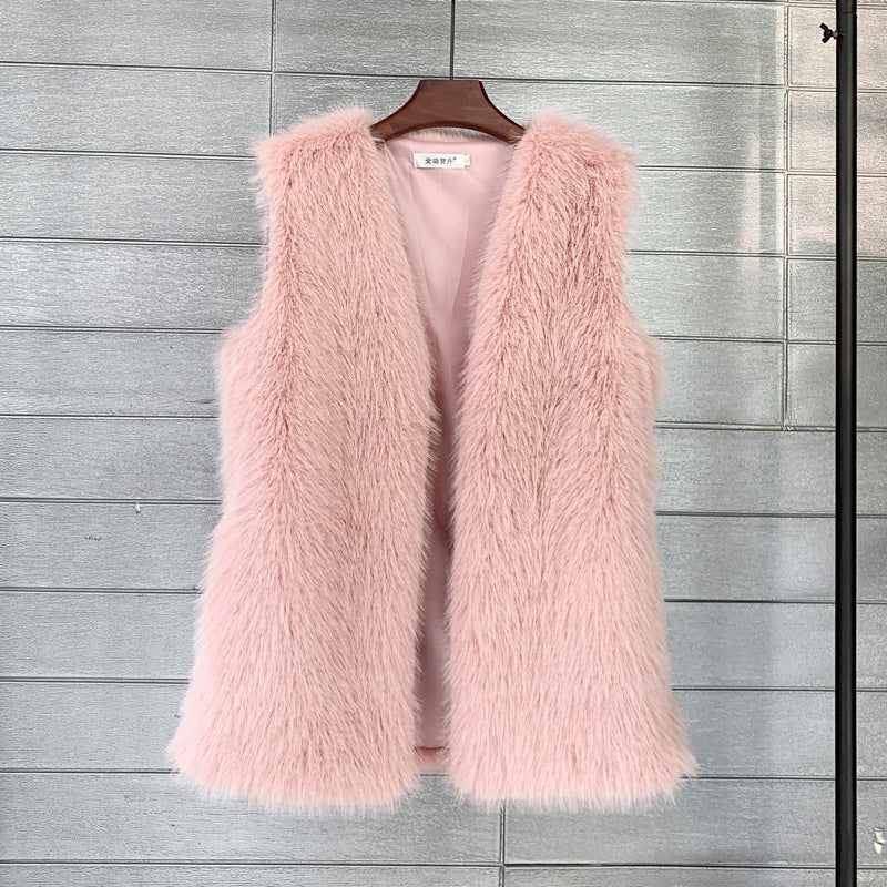 Women's Mid-length Fox Fur Warm Imitation Tuscan Coats