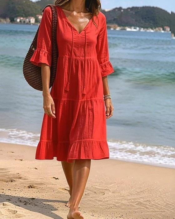 Women's Autumn Layered Fashion Loose Vacation Dress