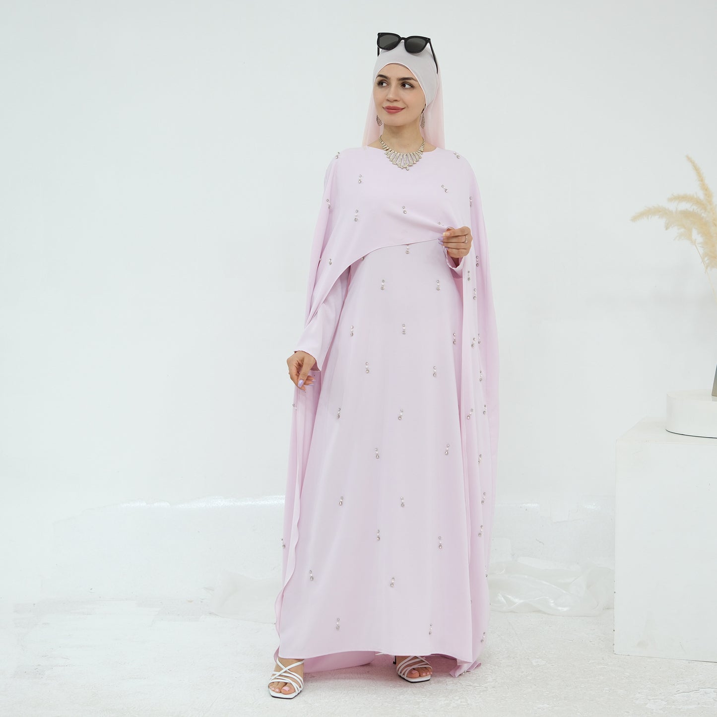 Turkey Solid Color Beading Dress Two-piece Dresses