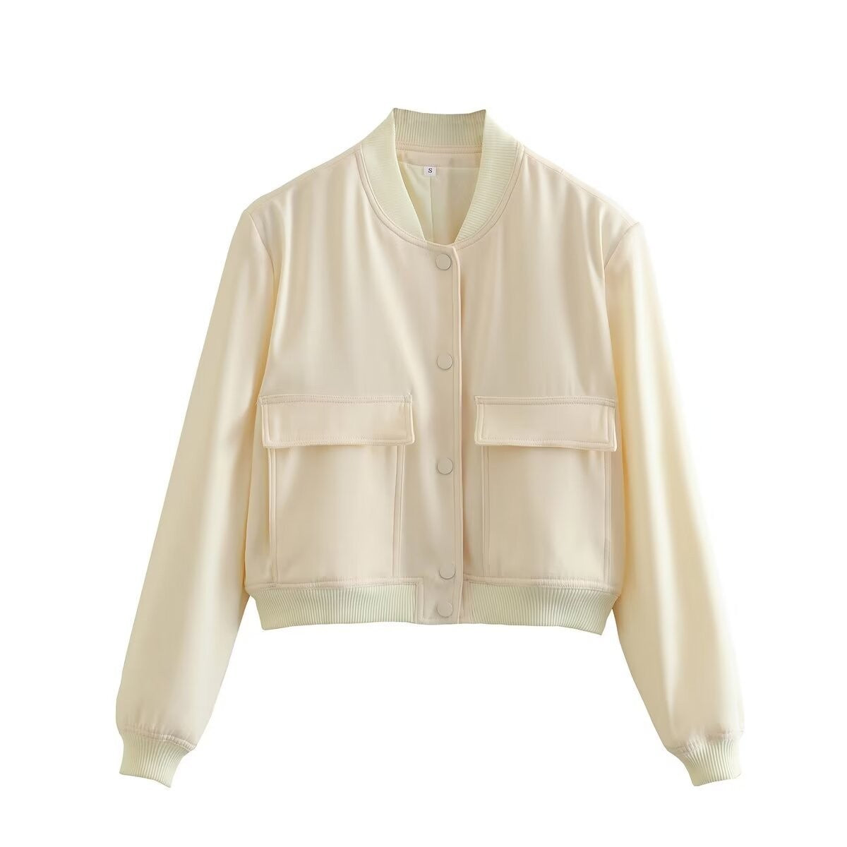 Women's Spring French Style Large Pocket Bomber Jackets