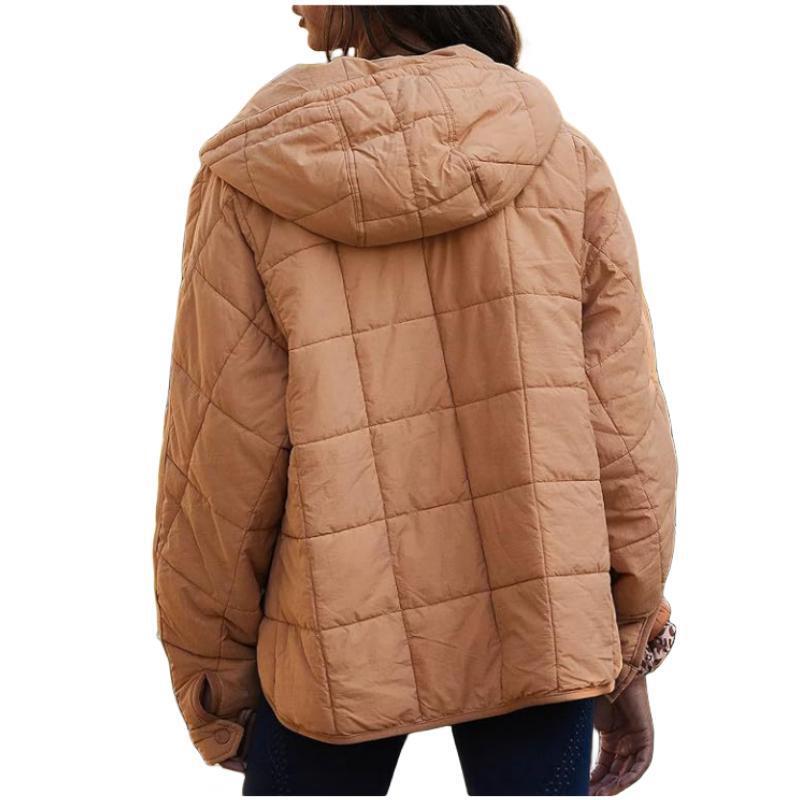 Model Pure Color Warm Keeping Pocket Long Sleeve Hooded Coats