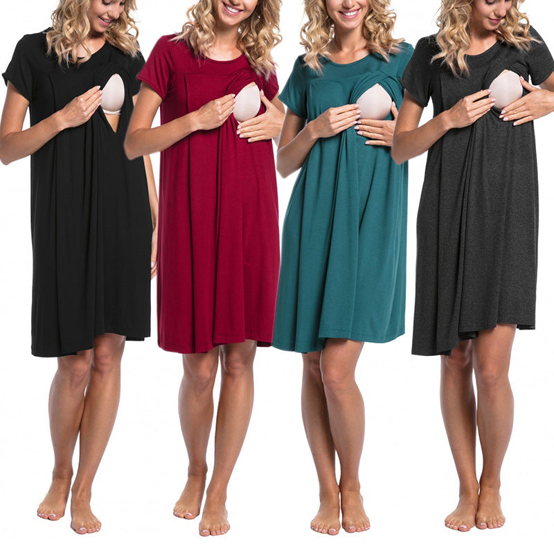Delivery Hospital Dress Sleeve Two Sides Maternity