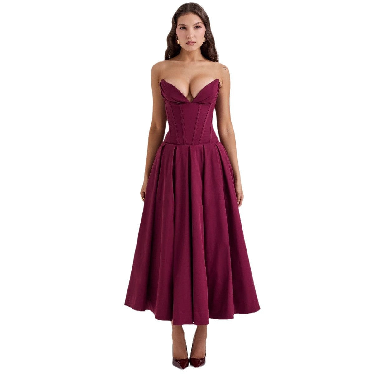 Women's Spring Dress Sexy Hot Sleeveless Mid-length Dresses