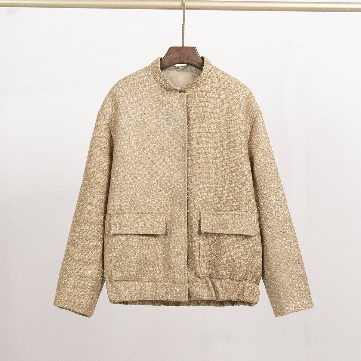 Gold Silk Sequin Female Fashionable Sequins Jackets