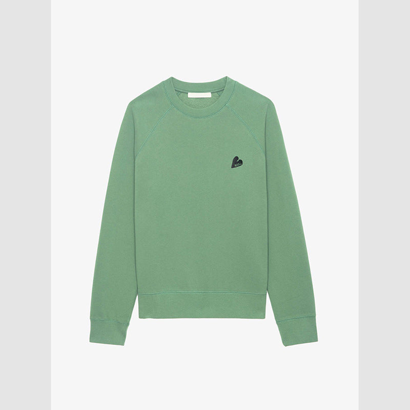 Women's French Niche Love Embroidery Washed Fried Sweaters