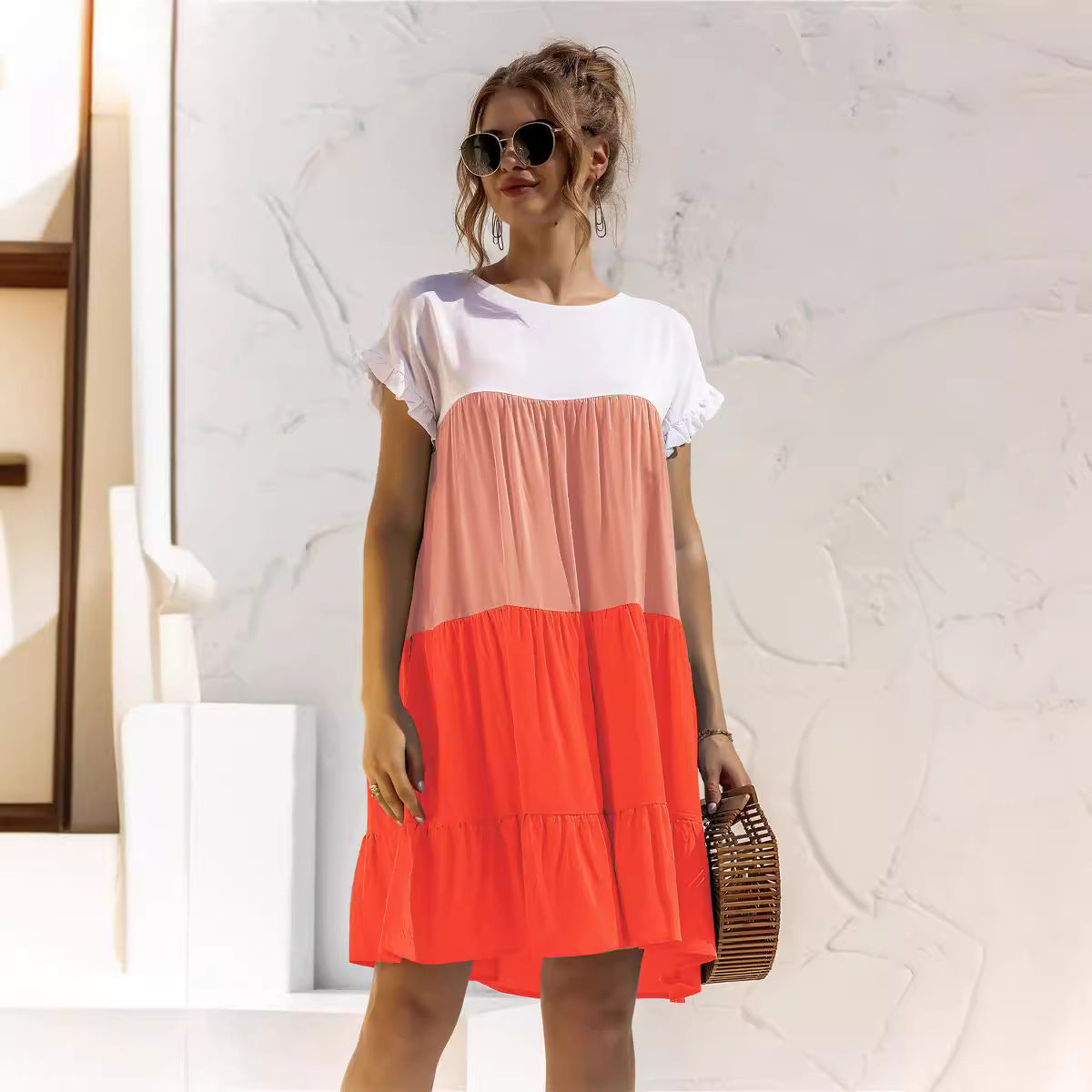 Versatile Popular Creative Loose Multicolor Dress Dresses