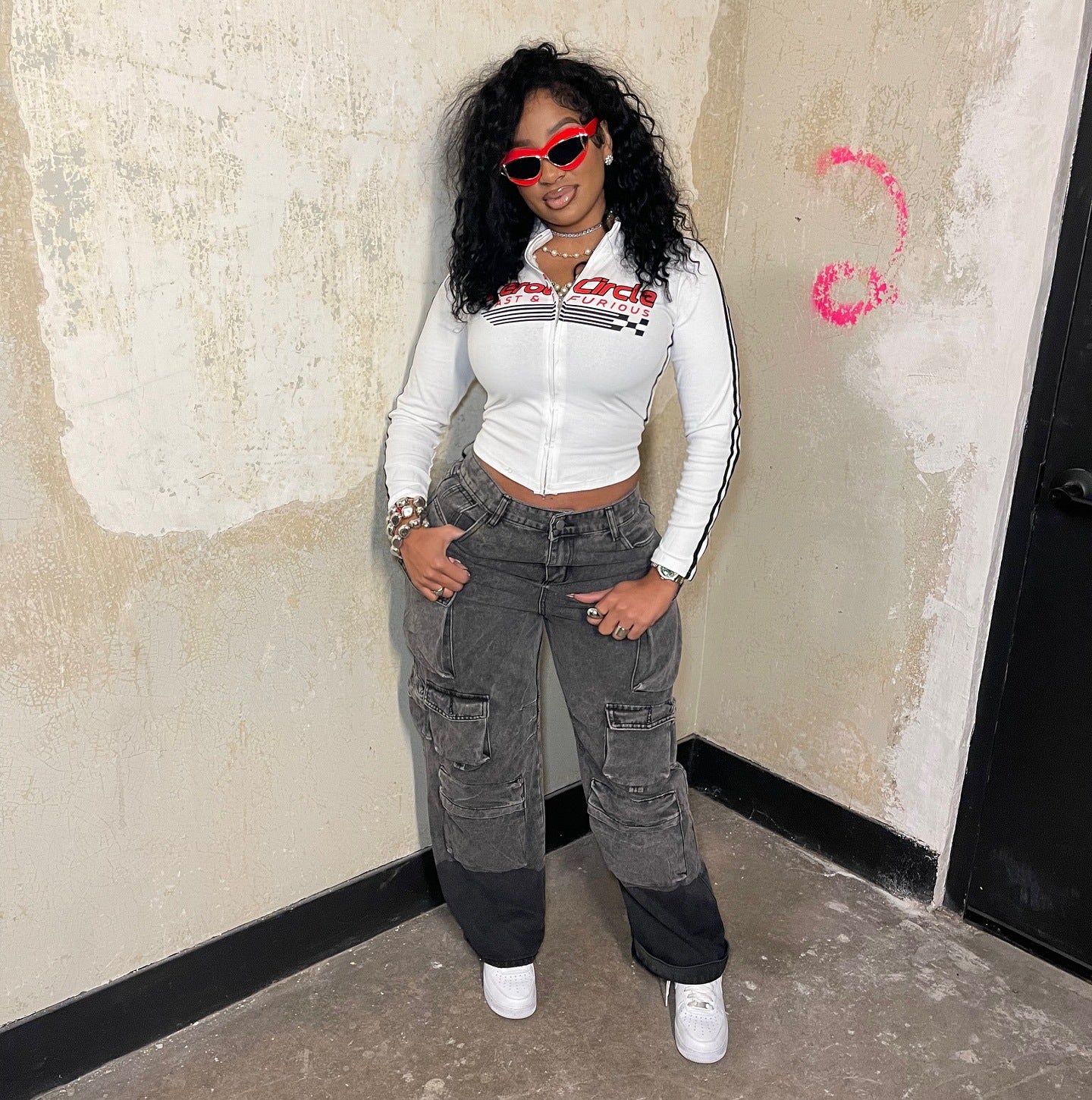 Women's Straight Fashion Trend Oversized Cargo Jeans