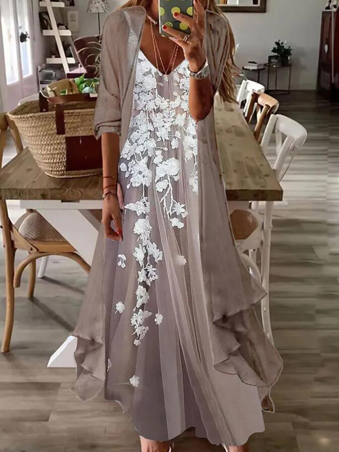 Women's Print Holiday Suspender Dress Indian Style Dresses