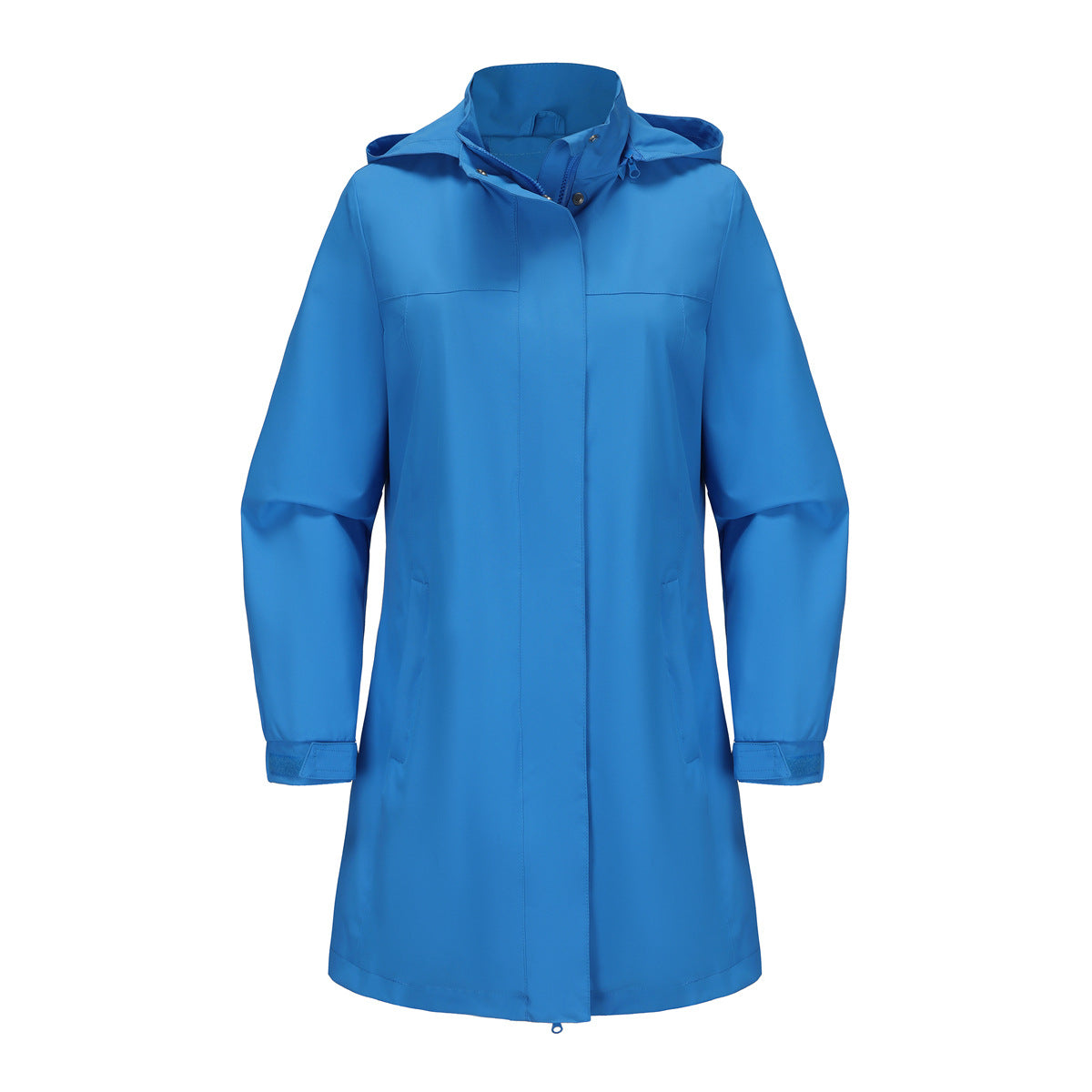 Women's Waterproof Windbreaker Solid Color Long Sleeve Coats