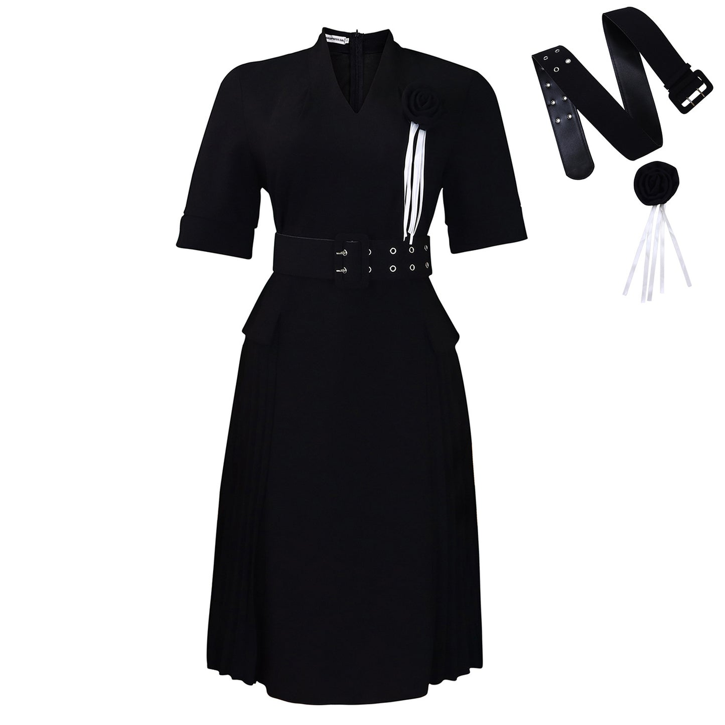 Women's Solid Color Pleated High Waist African Dresses