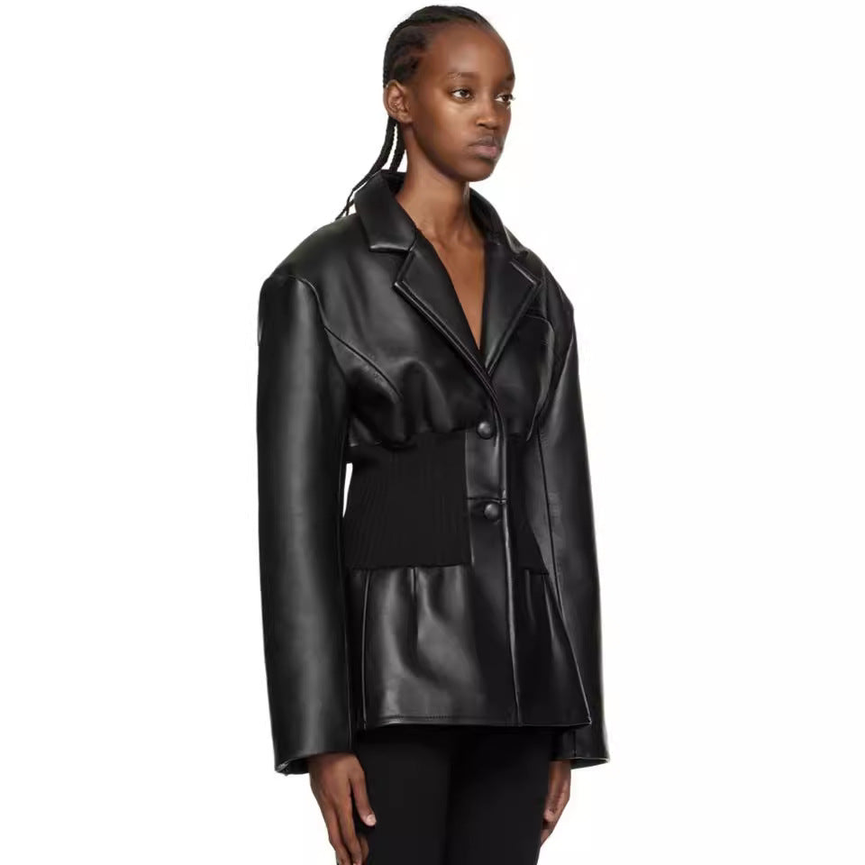 Niche Design Model Style Patchwork Knitting Super Blazers